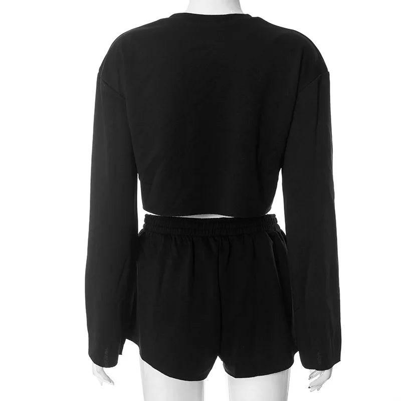 2025 New Sport Wear High Street Track Suits Sweatshirt Shorts Sets New Matching Sets 3 Pieces Set Women's Suits - Empire P.E