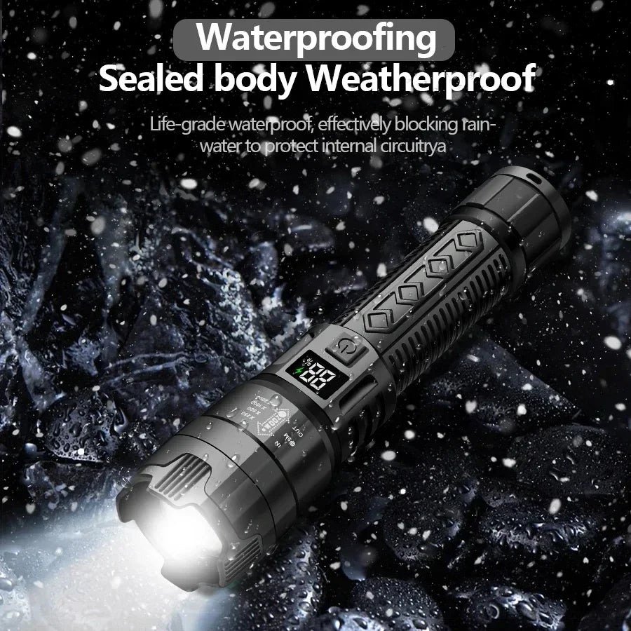 High Power 2000LM LED Flashlight Built-in Battery USB Rechargeable - Empire P.E