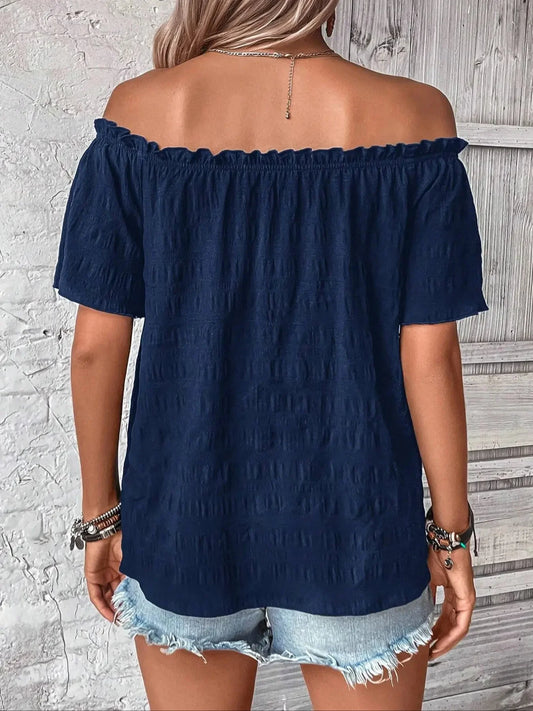 Women's Fashion Off The Shoulder Shirt - Empire P.E