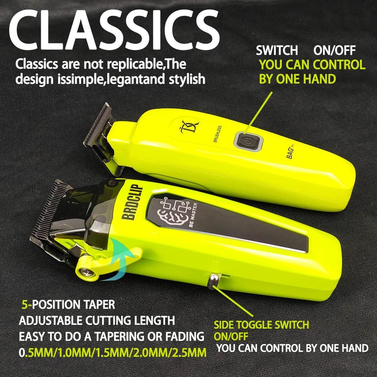 New Professional BRDCLIP BRD106 078 Hair Clipper 7500RPM 7200RPM Hair Salon Trimmer DLC Blade with Charging Base Barber for Men - Empire P.E