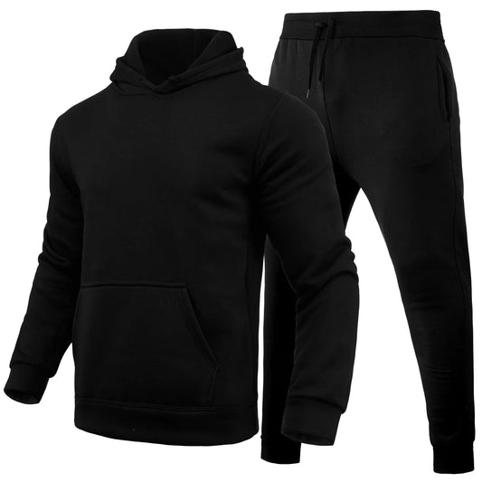 Men's  Hooded Pullover + Sweatpants Sports Suit