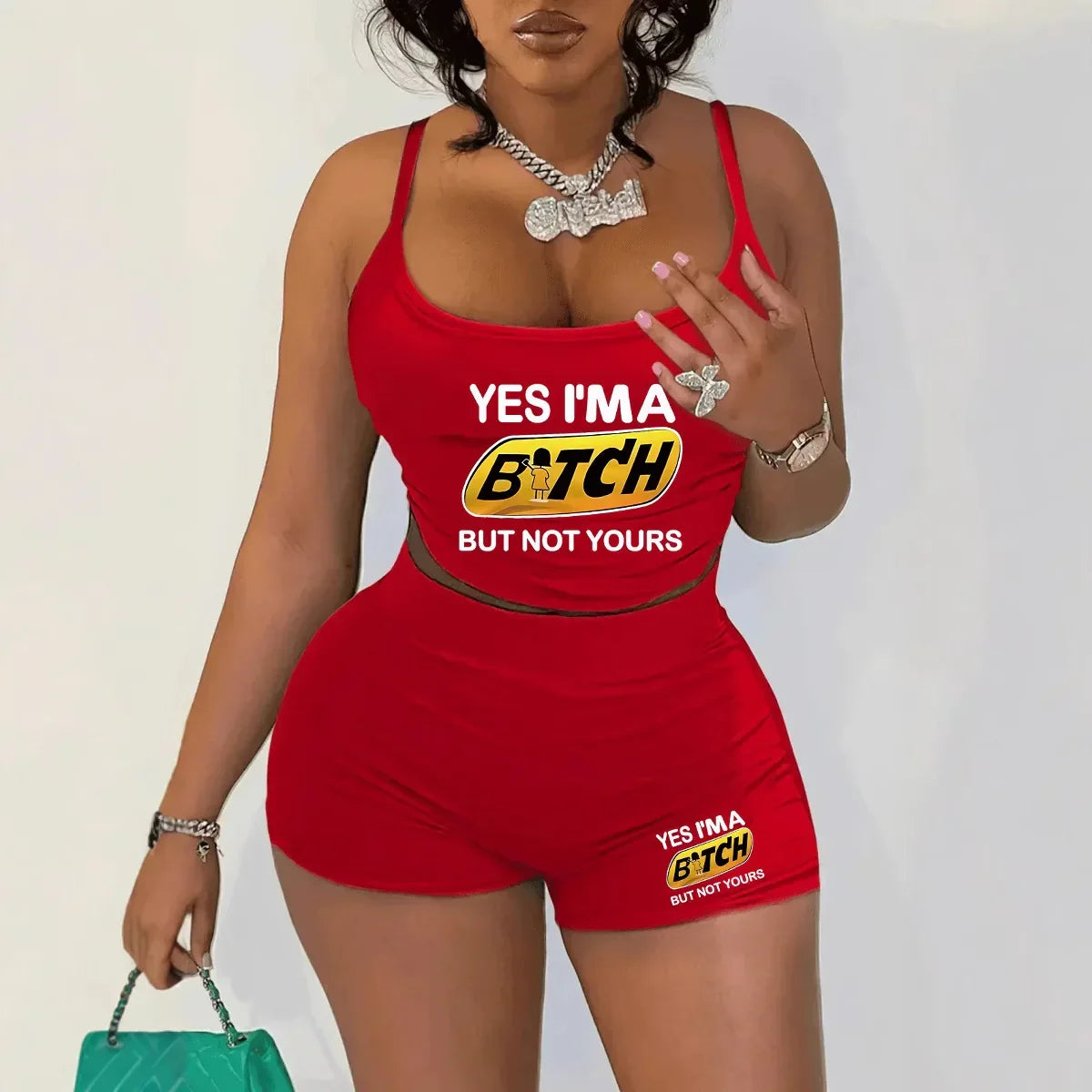 Sexy Spaghetti Strap Crop Tops And Short 2 Piece Sets - Empire P.E