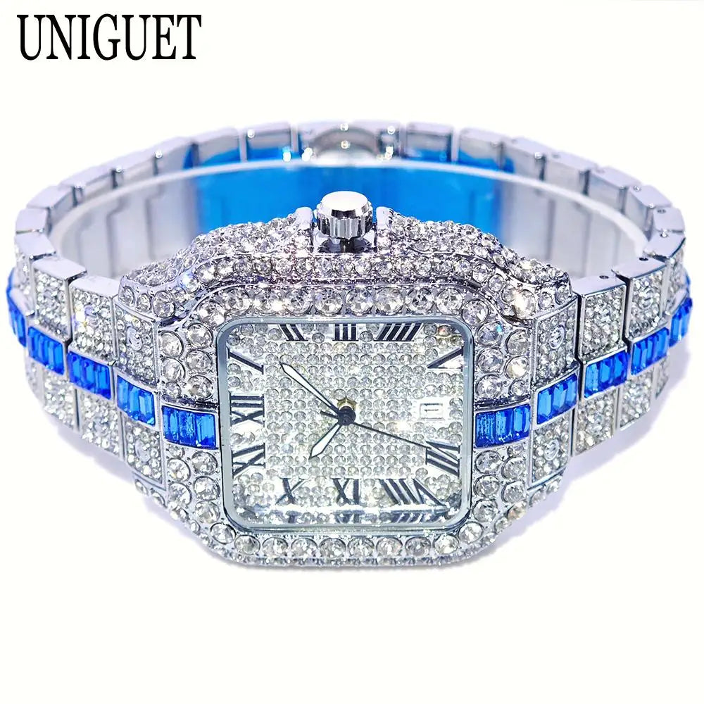 Hot Fashion Full Diamond Hip Hop Iced Out Bling Watch