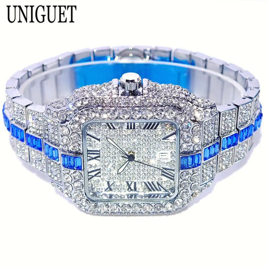 Hot Fashion Full Diamond Hip Hop Iced Out Bling Watch