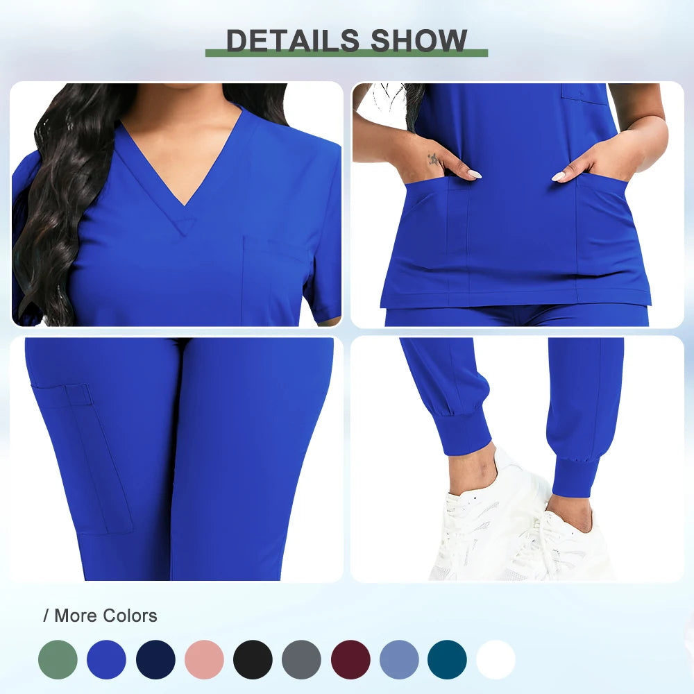 Women's Nursing Scrub Top Pants Medical Suit - Empire P.E