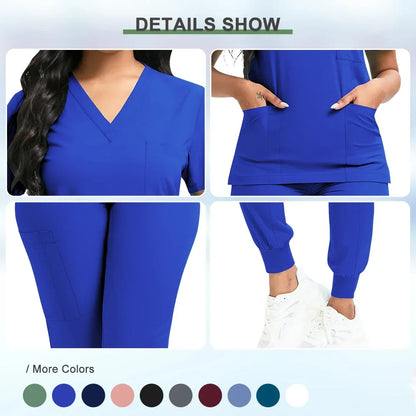 Women's Nursing Scrub Top Pants Medical Suit - Empire P.E