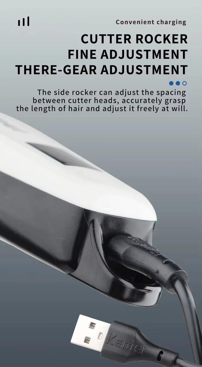 Kemei KM-PG809A KM-PG232 LCD USB Charging Hair Clipper Adjustable - Empire P.E