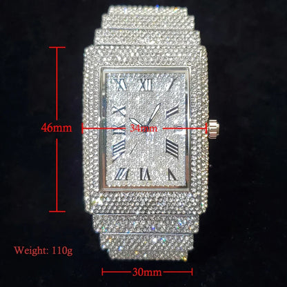 Rectangular Men's Watch Full Iced Out - Empire P.E