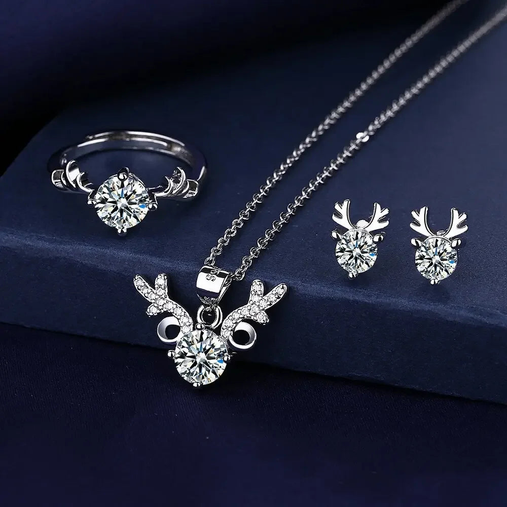 Solitaire Lab Diamond Jewelry set 925 Sterling Silver Moissanite Jewelry - Empire P.E