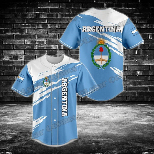 Argentina/Panama/Scotland Flag & Coat Of Arms 3D Printed Fashion Men's Baseball Shirt Street Unisex Adult Baseball Jersey KZ07 - Empire P.E