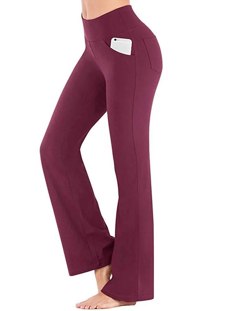 Ogilvy Mather Solid Elegant Female Lady Women's Legs Pants Palazzo Flared Wide Killer High Waist OL Ladies Career Long Trousers - Empire P.E