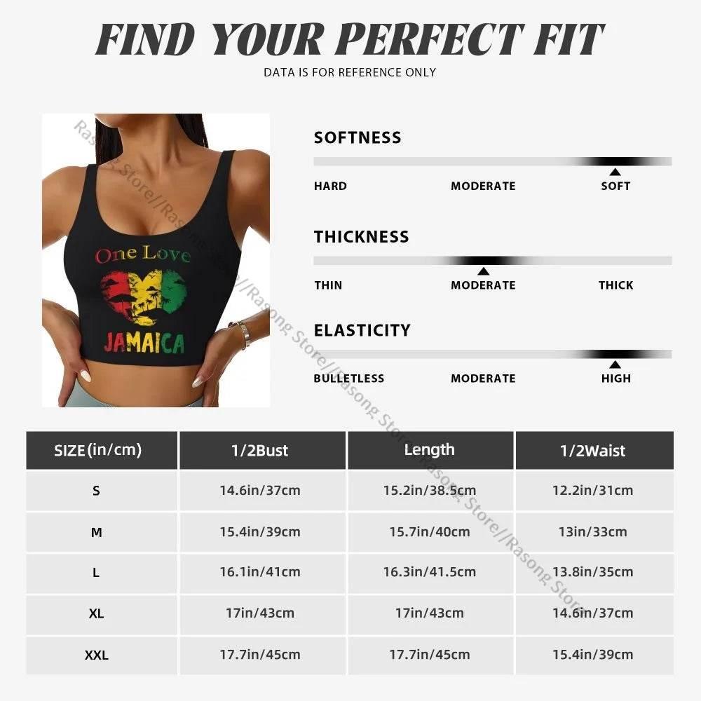 Sports Bra Women Running Yoga Clothes Vest Jamaica Kingdom Flag Gathering Fitness Vest - Empire P.E