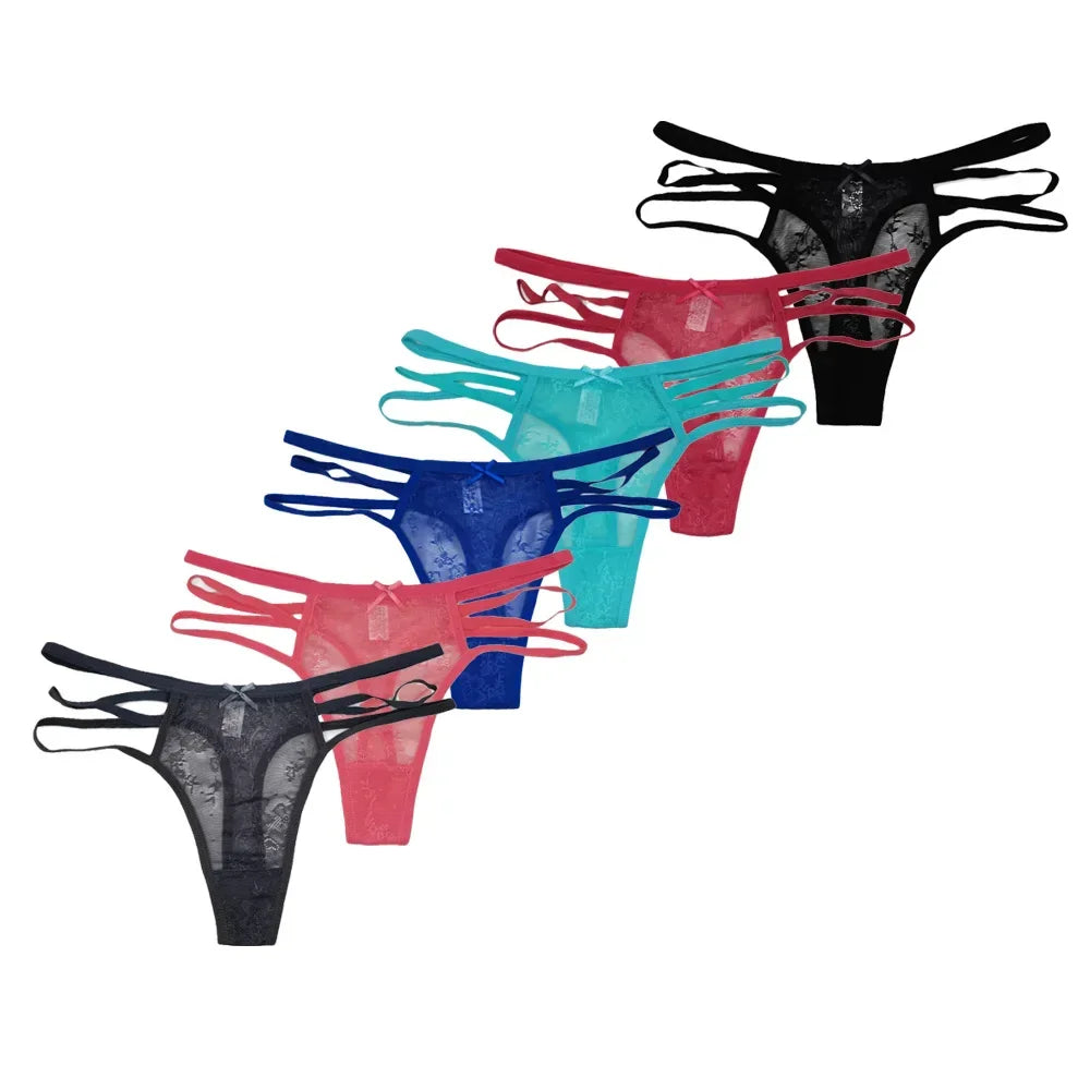 5 PCS/SET Lingerie Sexy Lace Thongs Woman Low G String - Empire P.E