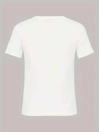 Women's Plus Size Casual Printed Short Sleeve T-Shirt with Emotions Graphic Polyester & Elastane Blend - Empire P.E