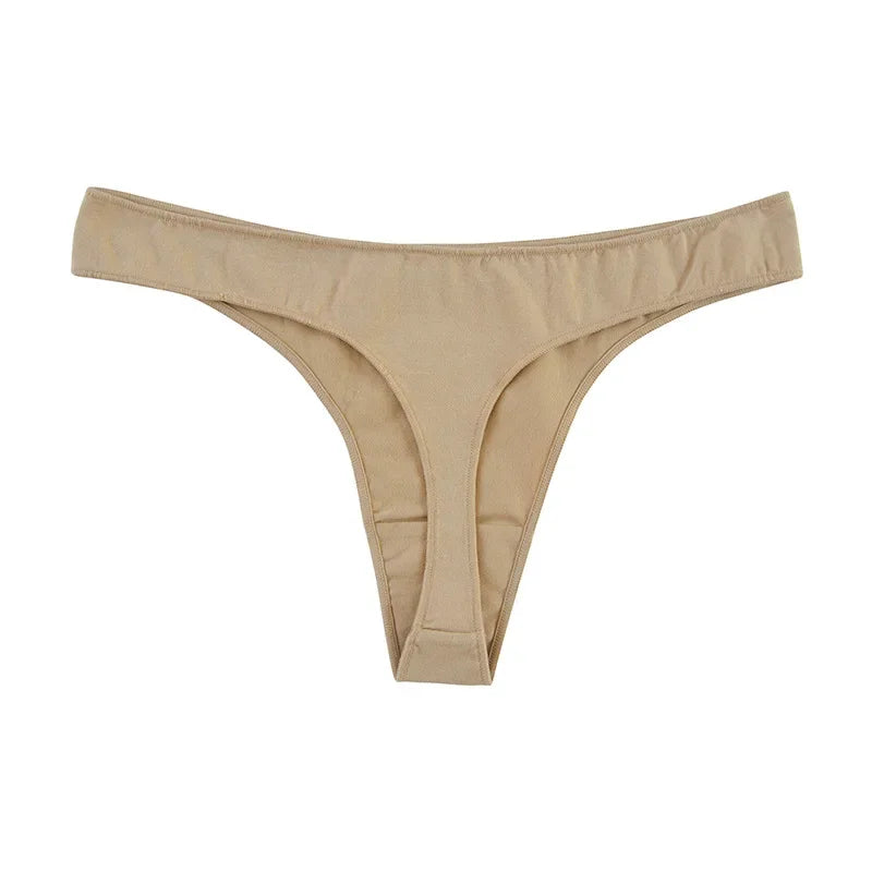 4Pcs/Set Cotton Thongs For Women Low Rise Panties - Empire P.E