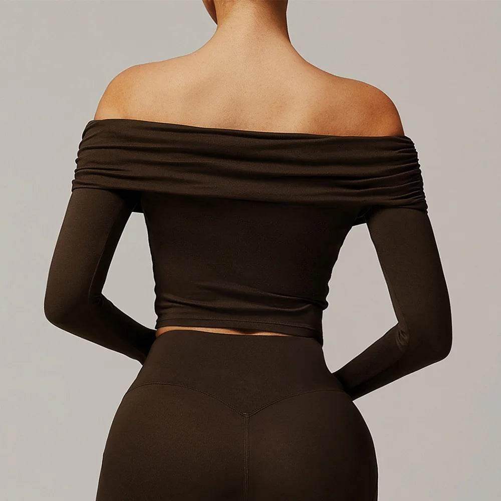 Sexy Yoga Long Sleeve Slim Fit Fitness Yoga Shirts Crop Top Women's Quick-drying Sport Tops Running Workout Women Gym Clothing - Empire P.E