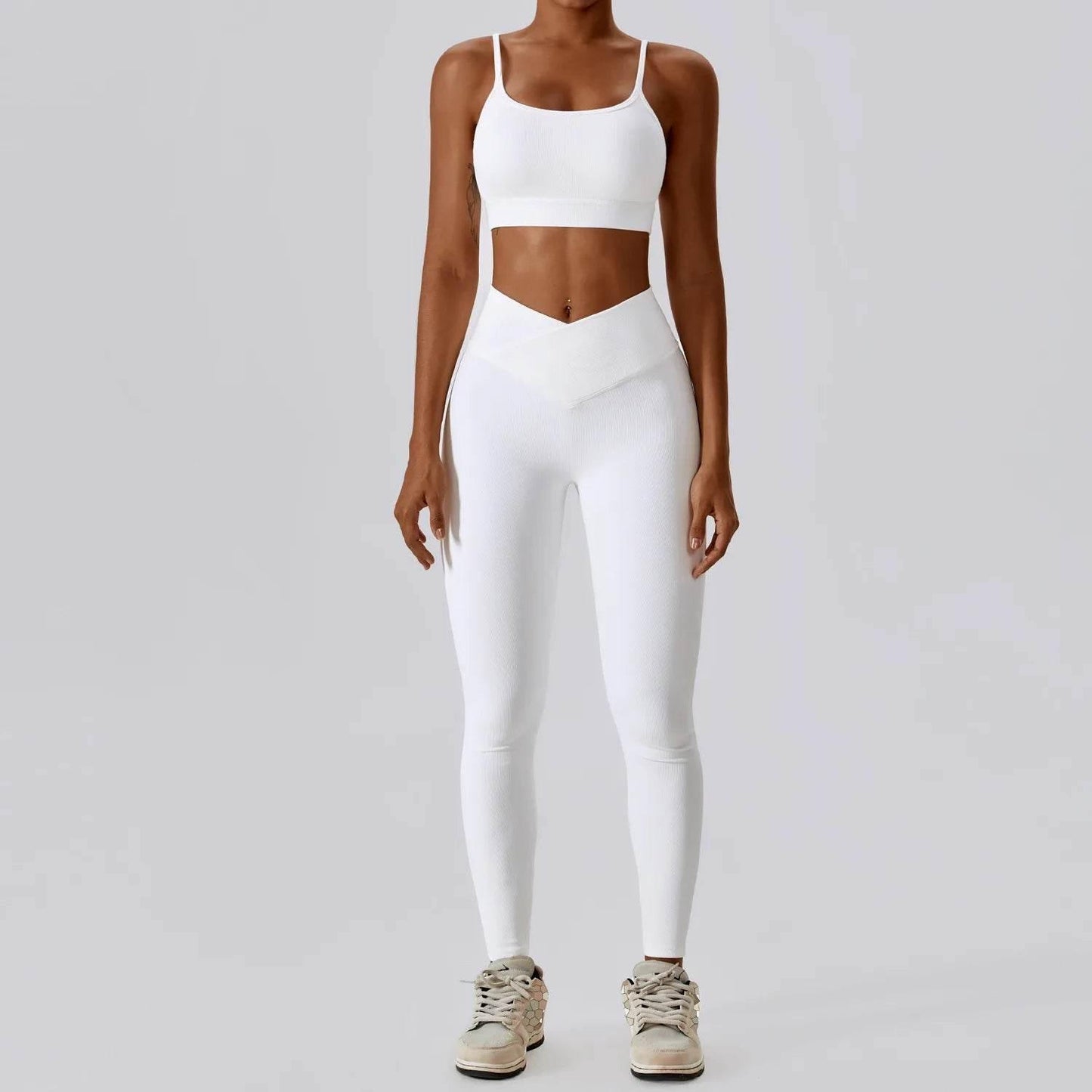 2PCS Seamless Yoga Set Gym Clothes Sportswear Yoga Suits For Women Fitness Rib Tracksuits Sports Bra Gym Leggings Sports Suits - Empire P.E