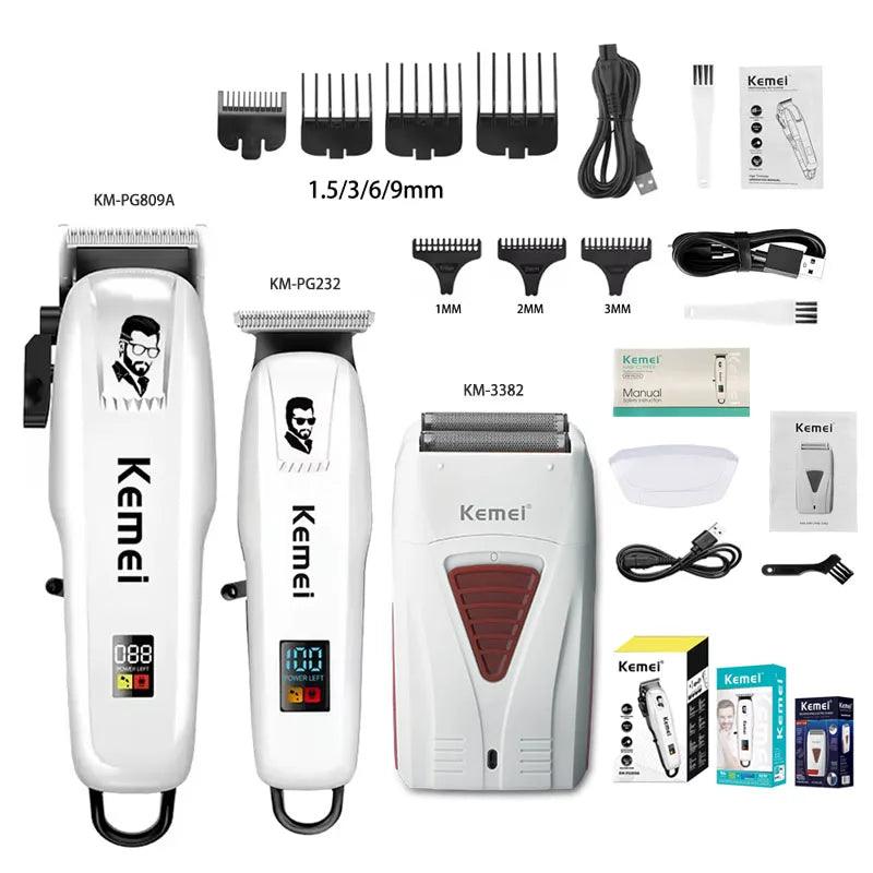 Kemei KM-PG809A KM-PG232 LCD USB Charging Hair Clipper Adjustable - Empire P.E