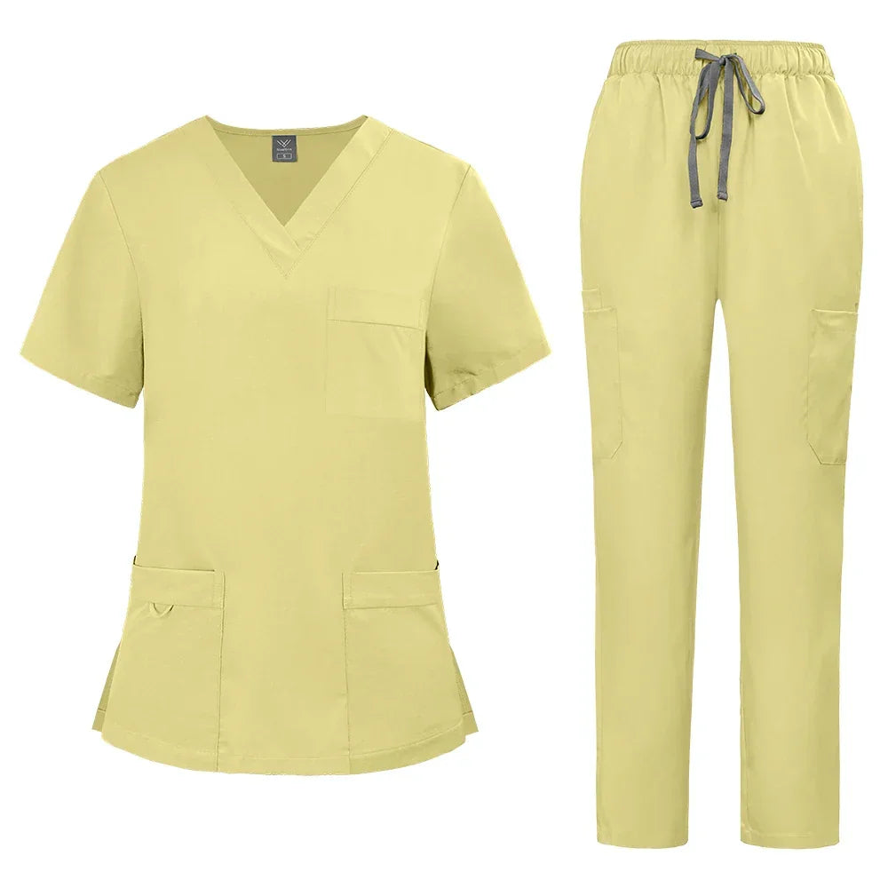 Uniform Unisex Elastic Scrubs Top Pants 2-piece Set - Empire P.E