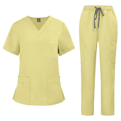 Uniform Unisex Elastic Scrubs Top Pants 2-piece Set - Empire P.E