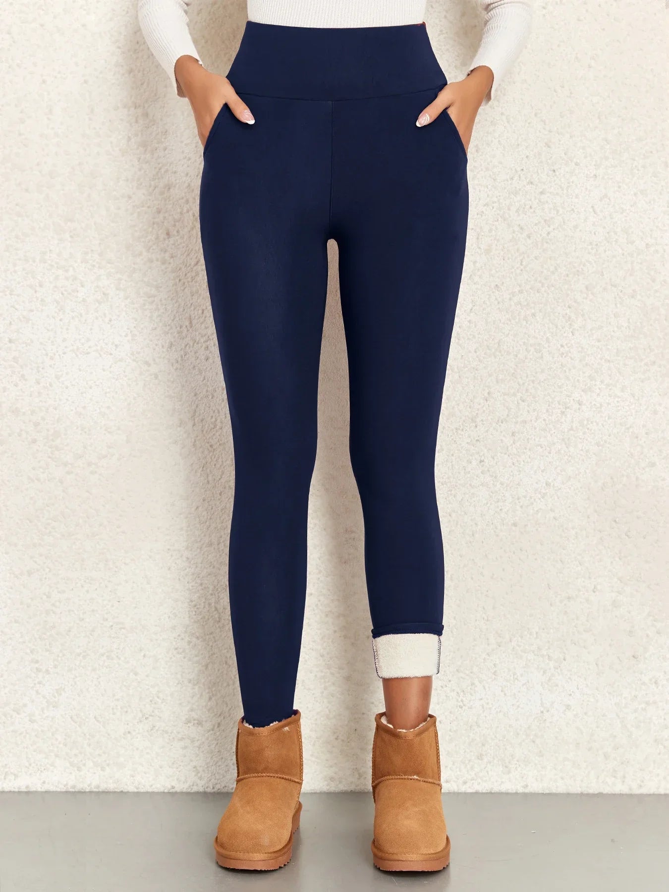 Pockets Thick Winter Warm Leggings Women High Waist Mallas Casual Velvet Warm Leggings Prevent Cold Super Warm Pants - Empire P.E