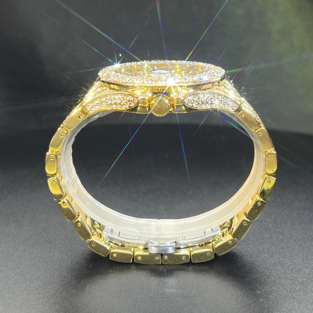 Men's Luxury Gold Hip Hop Diamond Quartz Watches