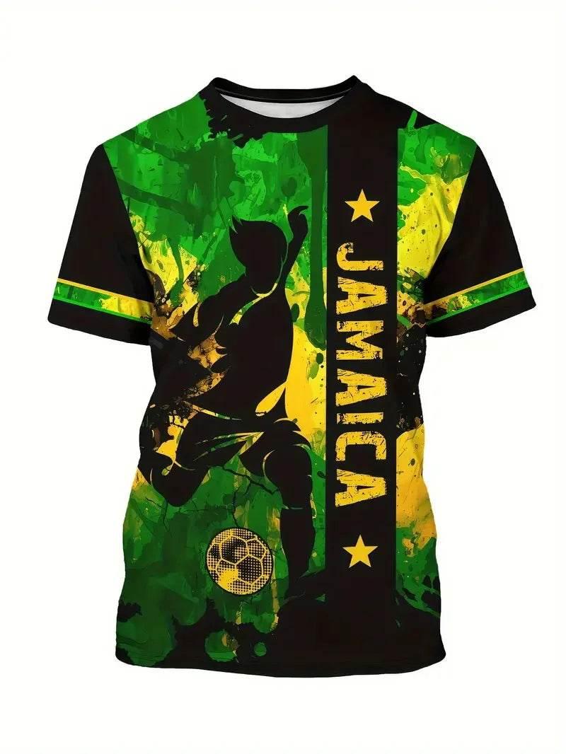 3D Print Jamaica Hummingbird Graphic T-Shirt For Men Casual Short Sleeve Crew Neck Tshirts Men's Plus Size Jamaica Flag Tshirt - Empire P.E