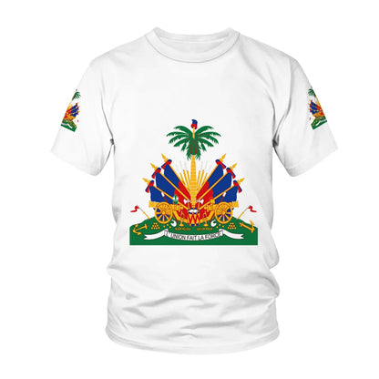 Haiti 2025 National Flag Pattern T-shirt Men Hot Sale New Summer Women Tops Shirt Children Short-Sleeved - Empire P.E