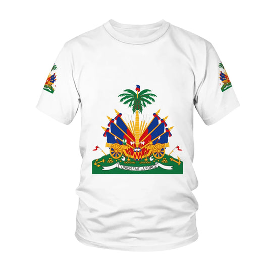 Haiti 2025 National Flag Pattern T-shirt Men Hot Sale New Summer Women Tops Shirt Children Short-Sleeved - Empire P.E