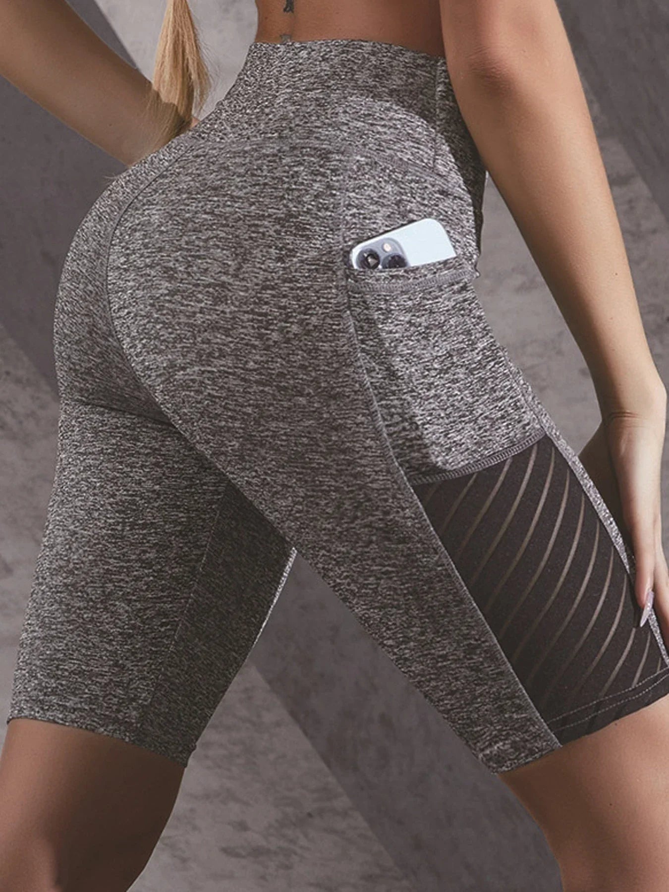 Women Sport Yoga Shorts Knee Length Pants Fitness High Waist Hip Lift Running Yoga Side Pockets Tights Quick Dry Gym Sportswear - Empire P.E