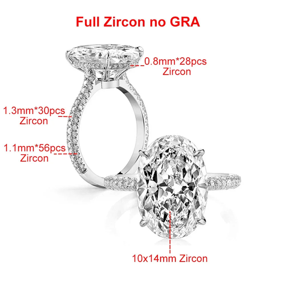 8Carat Oval Cut Moissanite Half Eternity Ring for Women 925 Sterling Silver - Empire P.E
