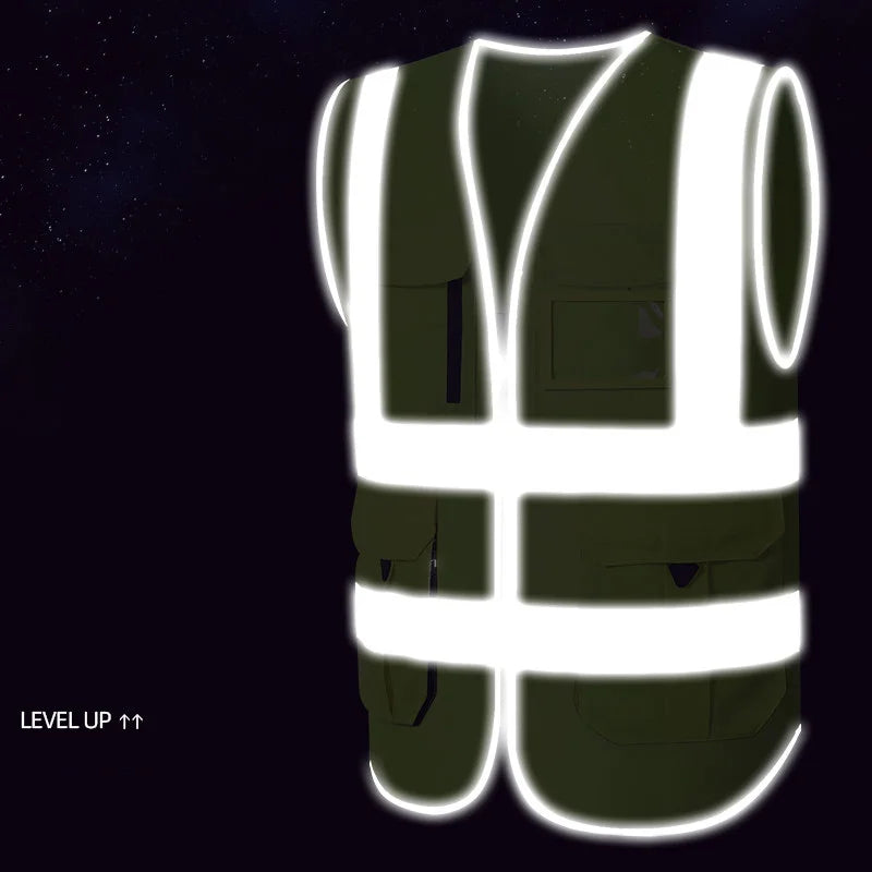Reflective Safety Vest Multi Pockets Workwear