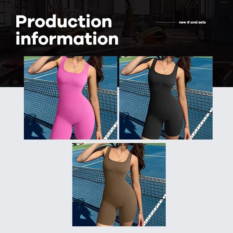 Seamless One-Piece Short Yoga Bodysuit - Empire P.E