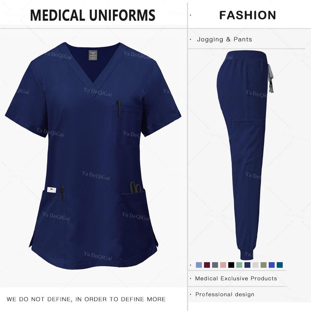 Pink Clinical Uniform Woman Pharmacy Workwear Nurse Uniform Hospital Doctor Oral Dental Surgery Uniforms Medical Scrubs Sets New - Empire P.E