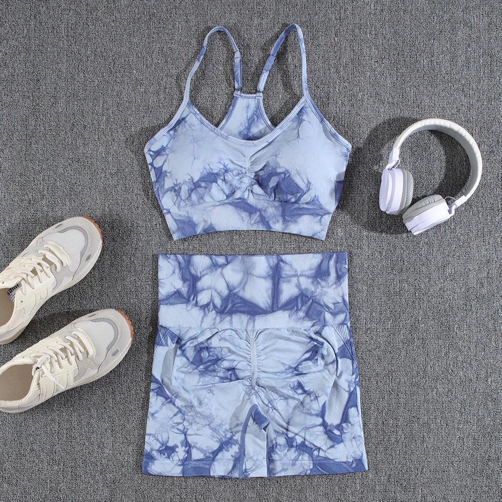 1/2/3/PCS Tie Dye  Seamless Women Pants Sets