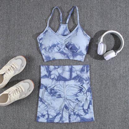 1/2/3/PCS Tie Dye  Seamless Women Pants Sets