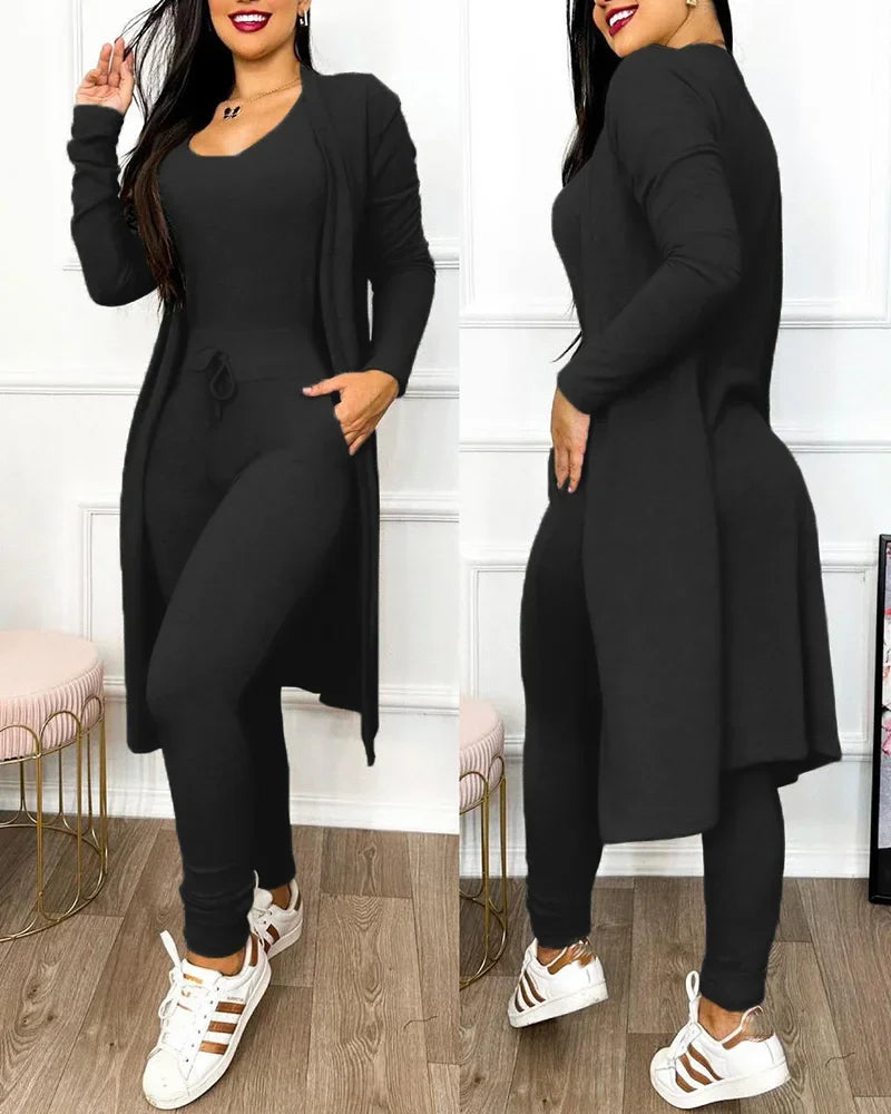 Two Piece Set Women Outfit Spring Fashion Drawstring Pocket Design - Empire P.E