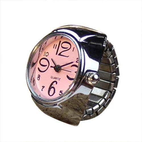 Vintage Punk Finger Watch Mini Elastic Strap Alloy Watches Couple Rings Jewelry Clock Retro Roman Quartz Watch Rings Women Men - Empire P.E