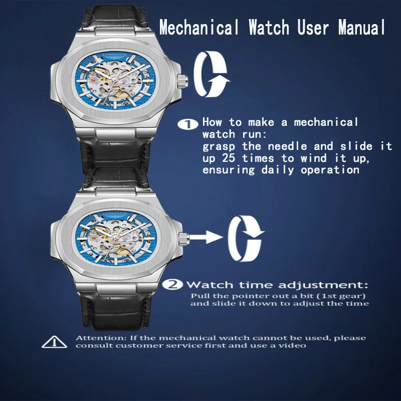 Men's Automatic Mechanical Leather Watch