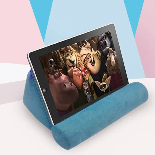 Pillow flat tablet holder supports the bed