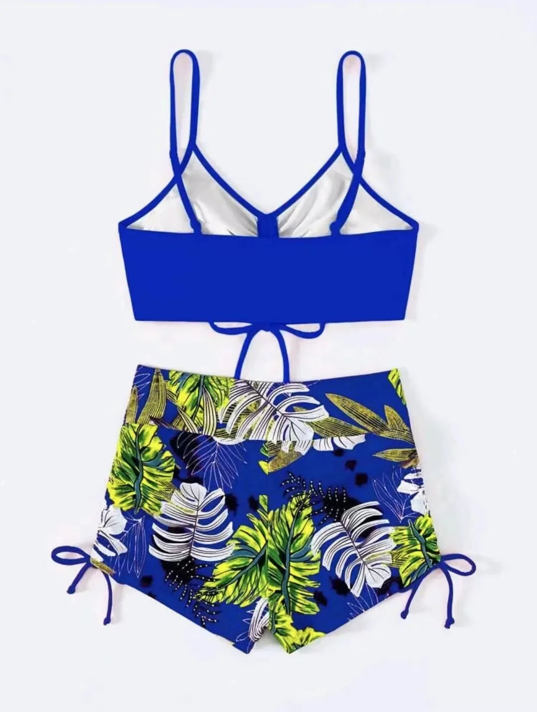 Women's Casual Drawstring Split High Waist Swimsuit 2025