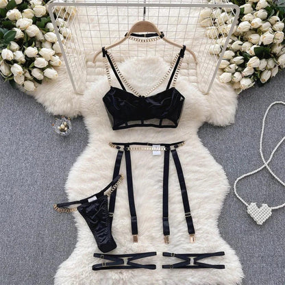 Hollow Out Cosplay Lingerie Lace Backless Jumpsuit - Empire P.E
