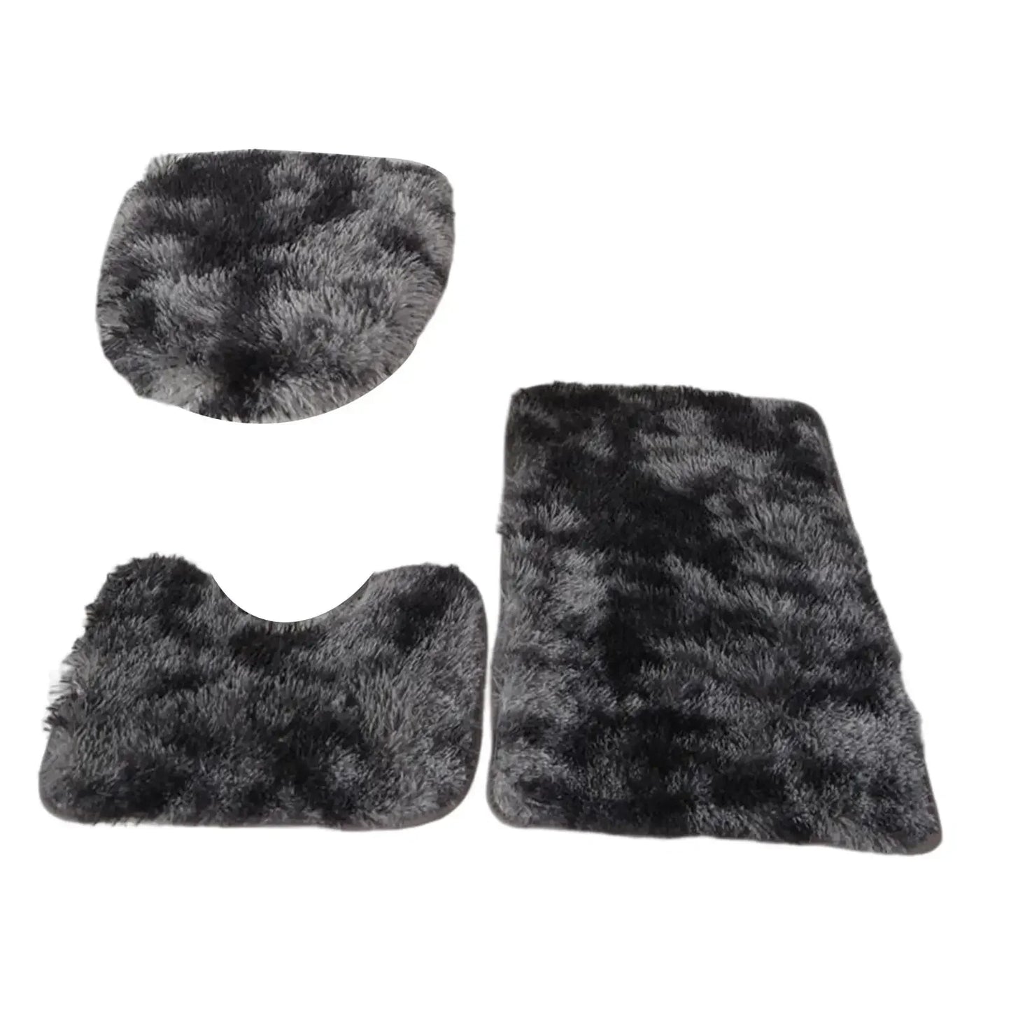 3x Bath Mats Set for Bathroom with Toilet Lid Cover Absorbent Suit - Empire P.E