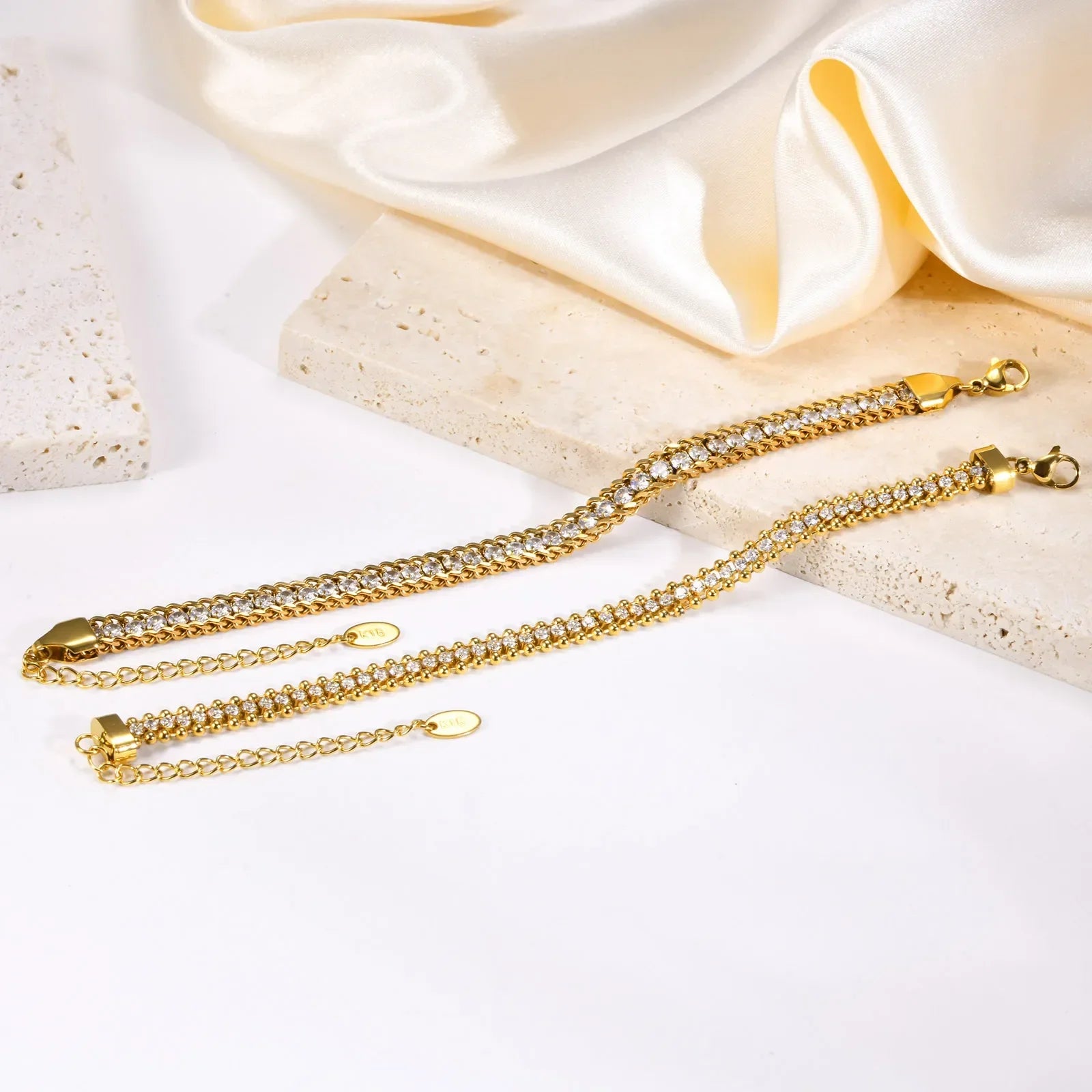 Tennis Bracelet, Stainless Steel Miami Chain With Cubic Zirconia Bangle - Empire P.E