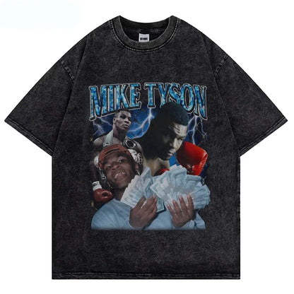 Mike Tyson Washed T Shirt Vintage Boxing Champion T-shirts - Empire P.E