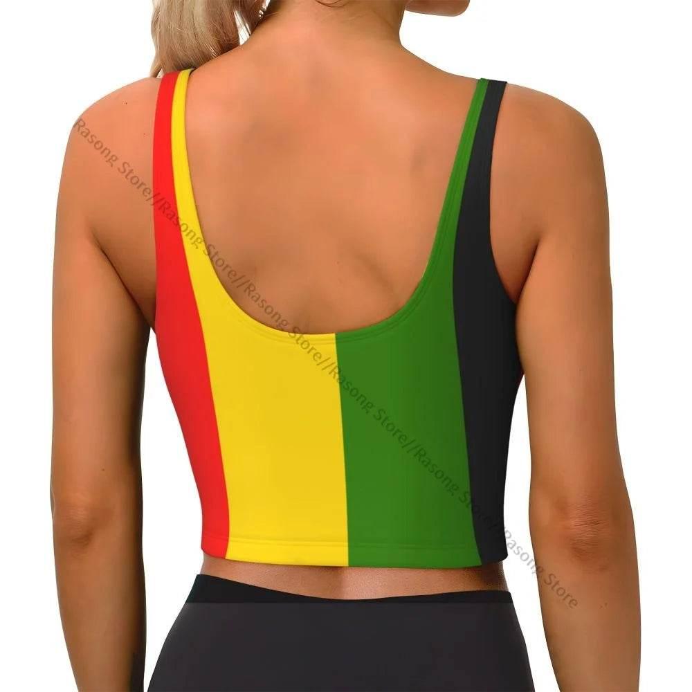 Sports Bra Women Running Yoga Clothes Vest Jamaica Kingdom Flag Gathering Fitness Vest - Empire P.E