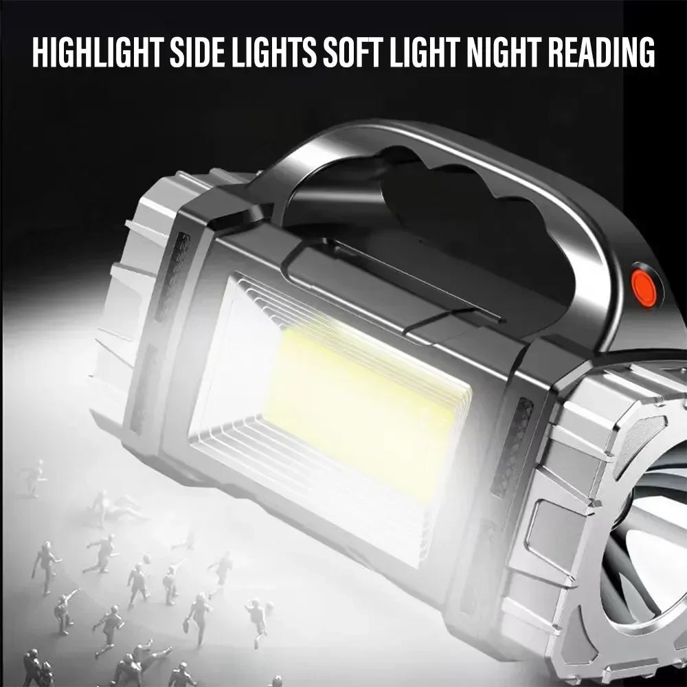 2024 Powerful LED Flashlight USB+Solar Rechargeable Flashlight - Empire P.E