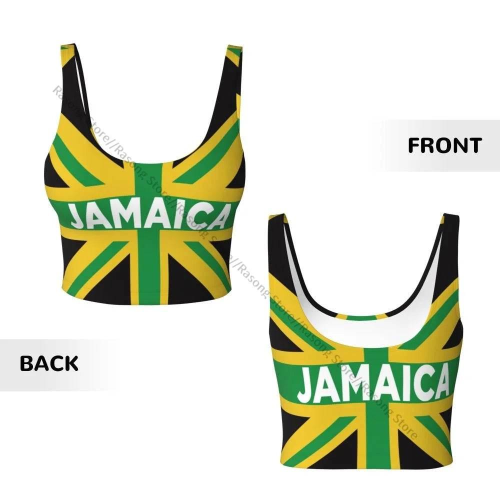 Sports Bra Women Running Yoga Clothes Vest Jamaica Kingdom Flag Gathering Fitness Vest - Empire P.E