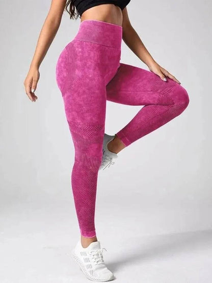 Women's 2-Piece Yoga Basic Tie Dye Tummy Control Sports Leggings - Empire P.E