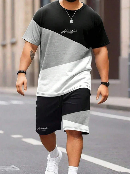 Summer Men Short Sleeved Drawstring Shorts Tracksuit - Empire P.E